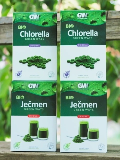 Ječmen/Chlorella 4x (900 Kč/ks) Green Ways